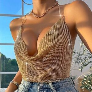 SHEIN Gold Chainmail Camisole